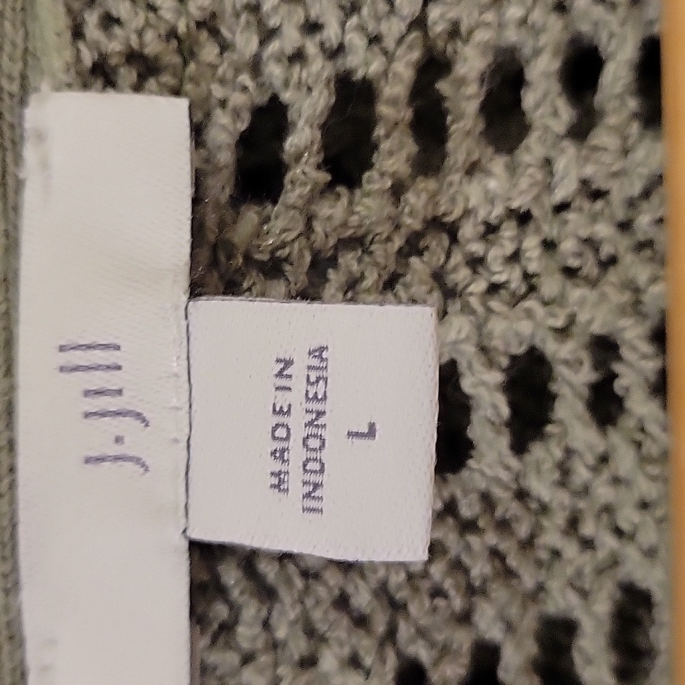 J. Jill Sage Open-Front Cardigan Size L - Picture 2 of 7